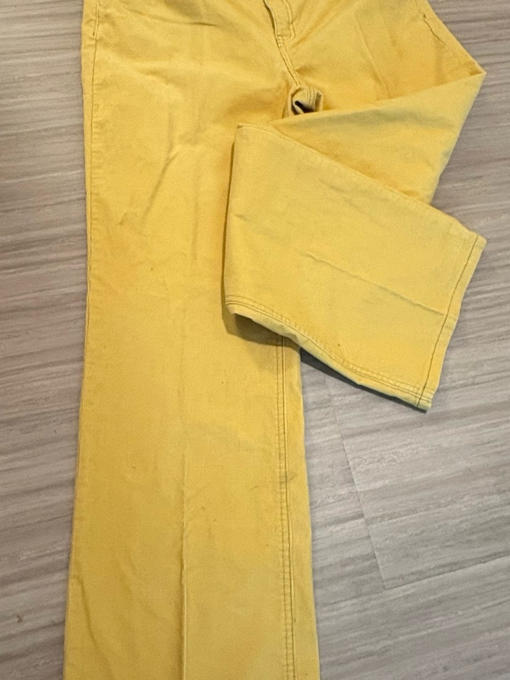 Bright Mustard Yellow Straight Fit Corduroy Pants